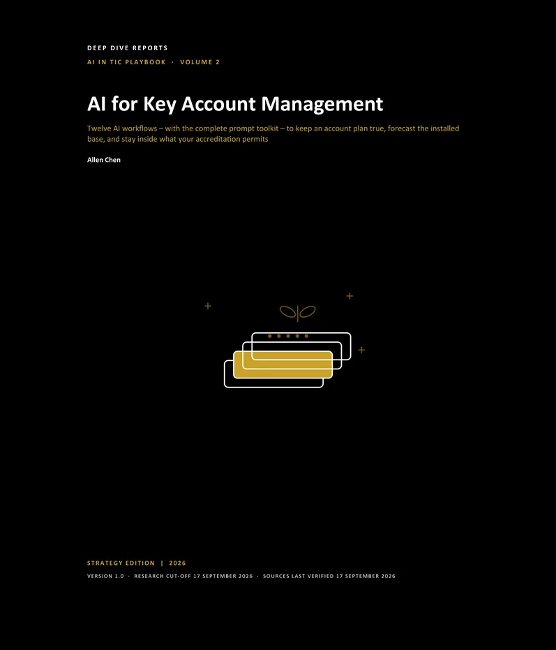 Cover of AI in TIC Playbook Volume 2, AI for Key Account Management, by Allen Chen