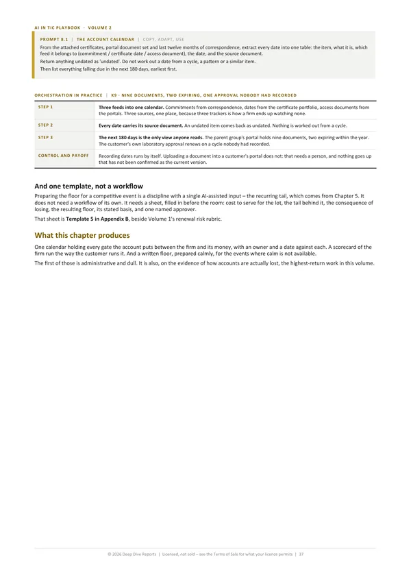 A page from Chapter 8, showing a workflow prompt and its orchestration steps